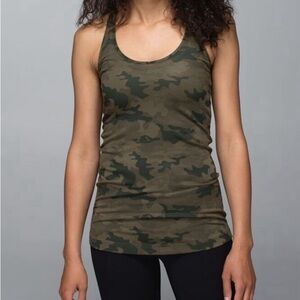 Lululemon Cool Racerback Green Camo - Size 6